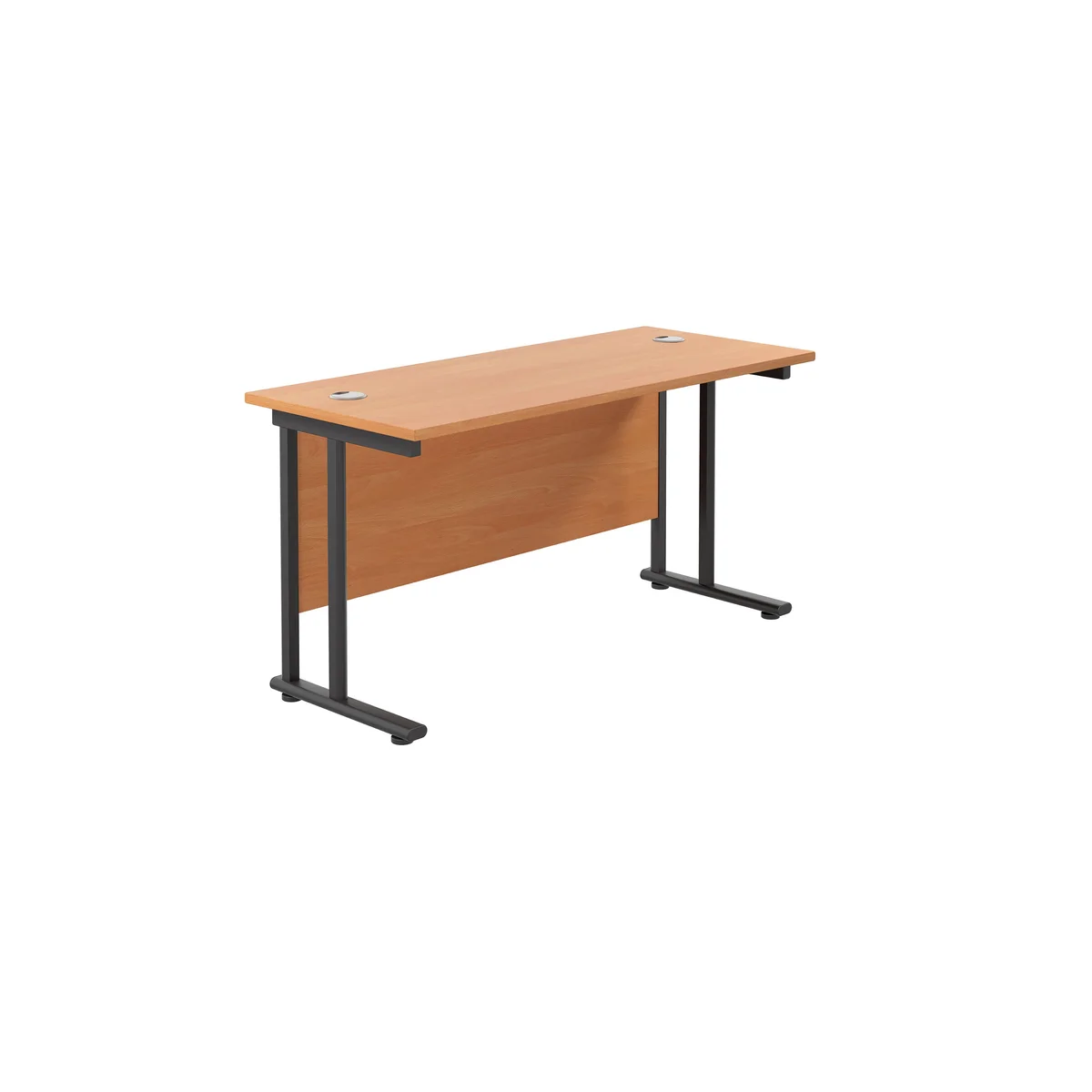Jemini Rectangular Double Upright Cantilever Desk 1200x600x730mm Beech/Black KF822936 - Image 1