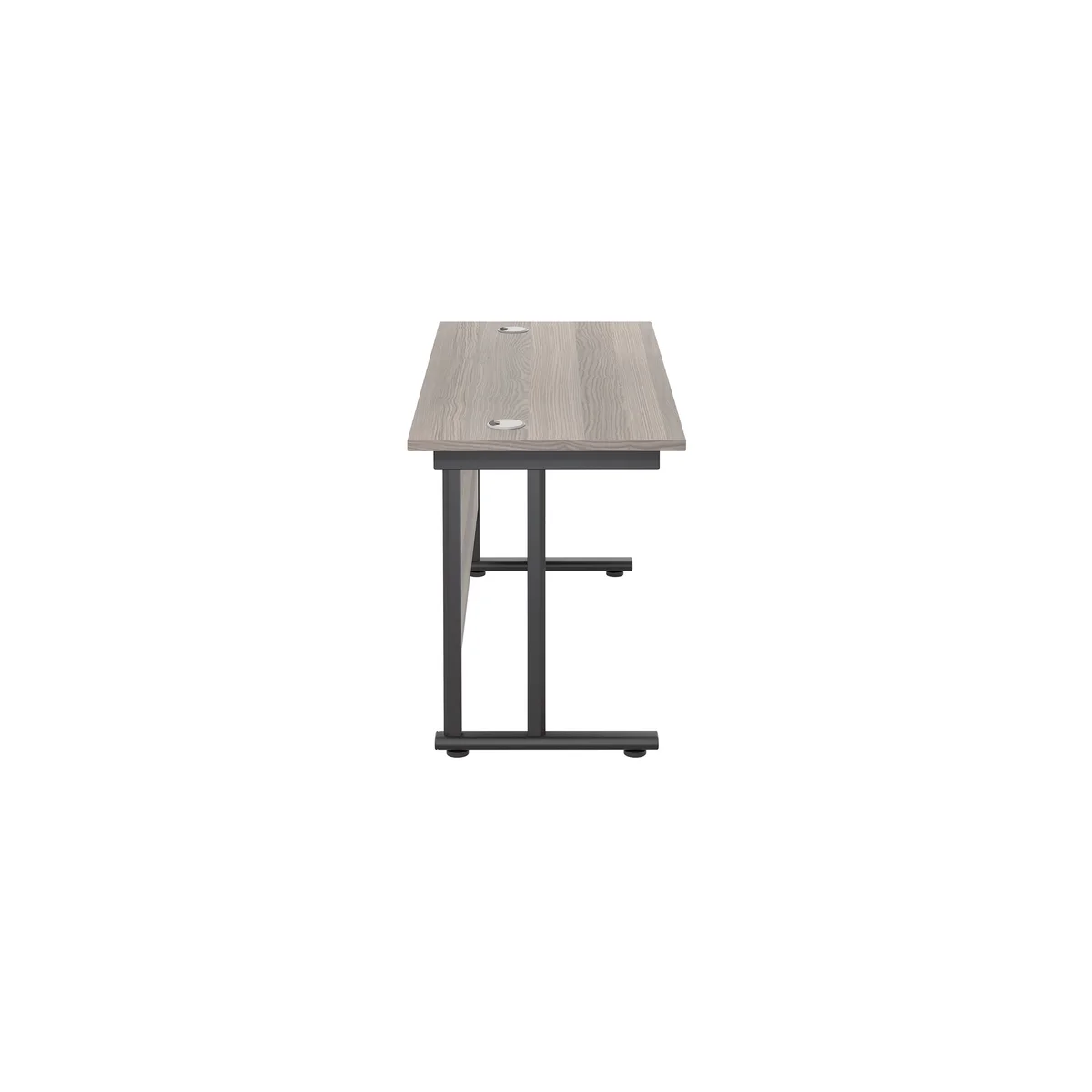 Jemini Rectangular Double Upright Cantilever Desk 1200x600x730mm Grey Oak/Black KF822967 - Image 2