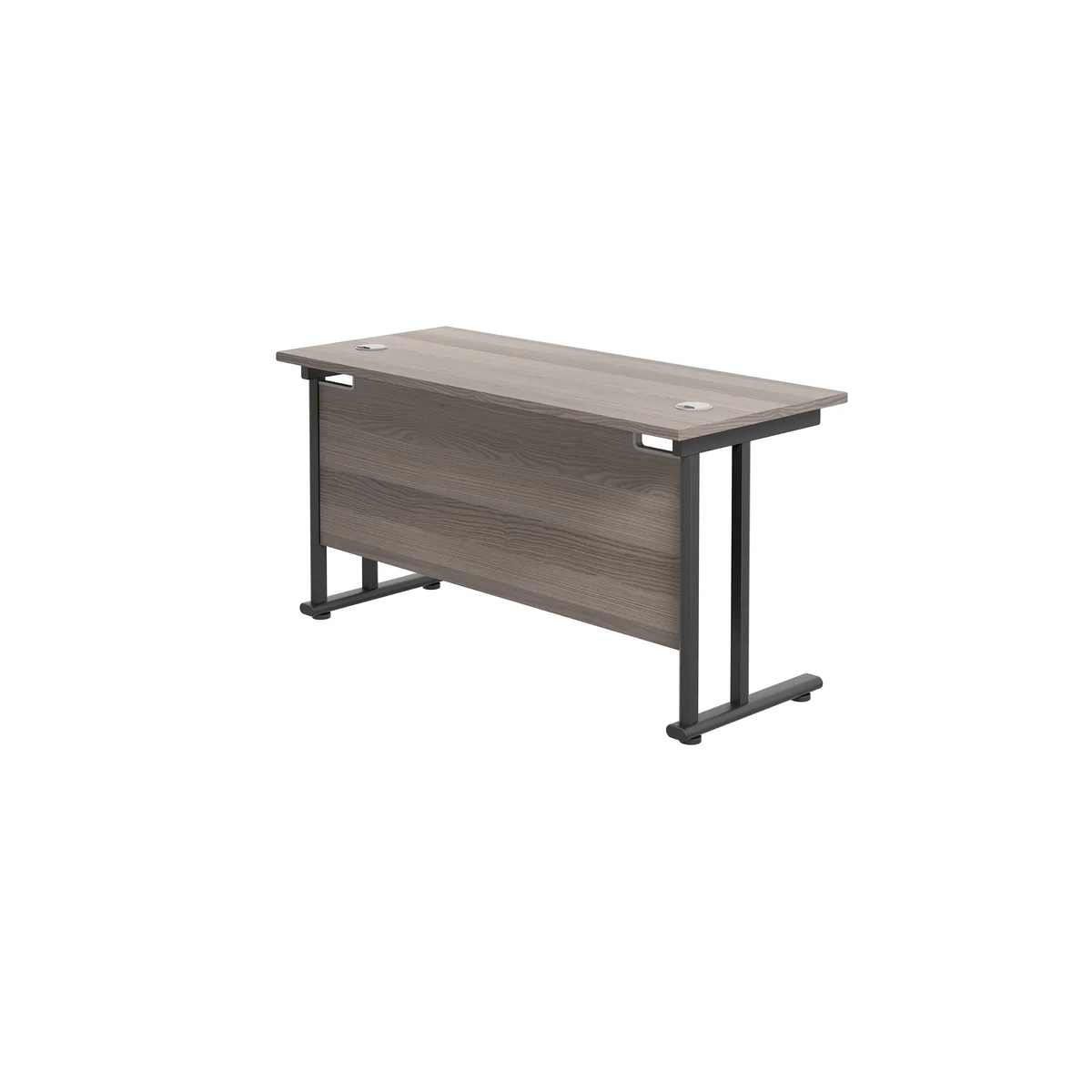 Jemini Rectangular Double Upright Cantilever Desk 1200x600x730mm Grey Oak/Black KF822967 - Image 3