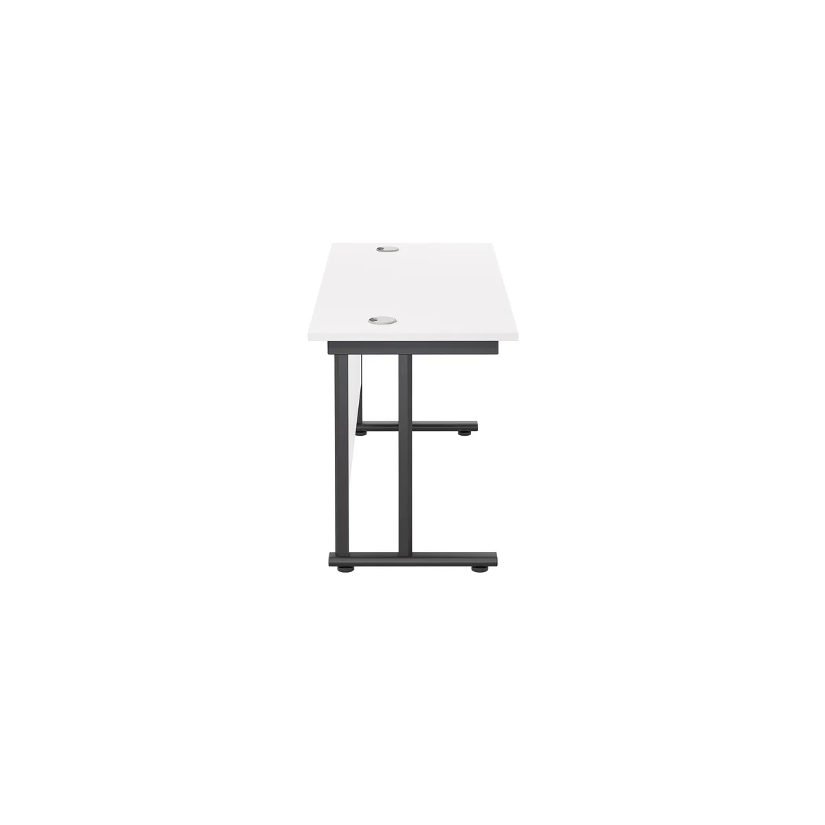 Jemini Rectangular Double Upright Cantilever Desk 1200x600x730mm White/Black KF822998 - Image 2