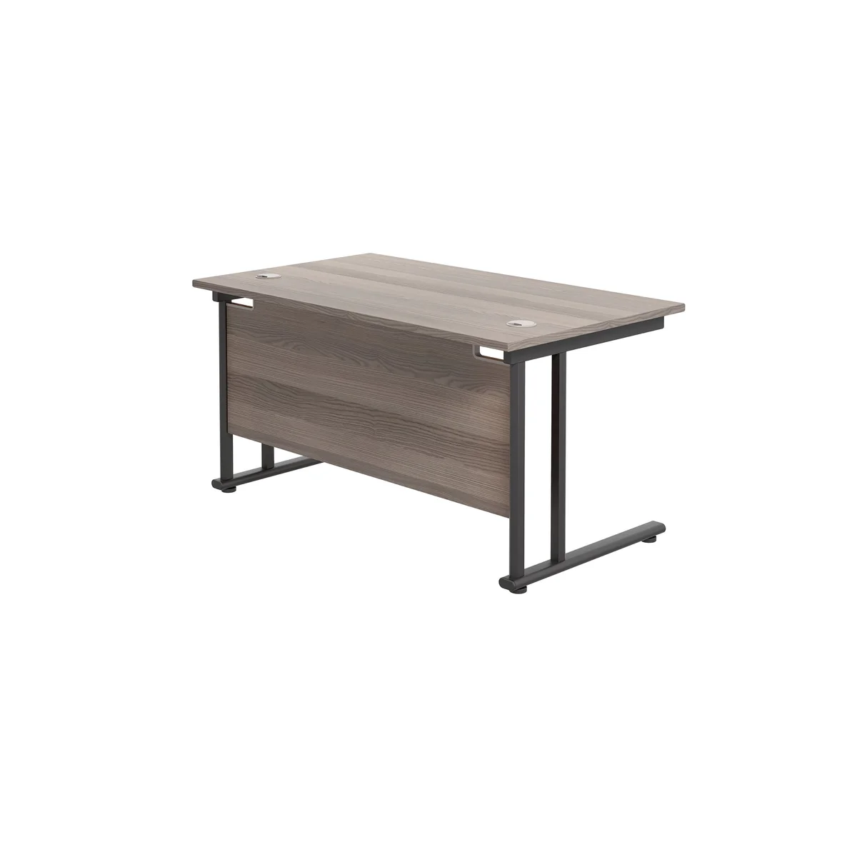 Jemini Rectangular Double Upright Cantilever Desk 1200x800x730mm Grey Oak/Black KF823032 - Image 3