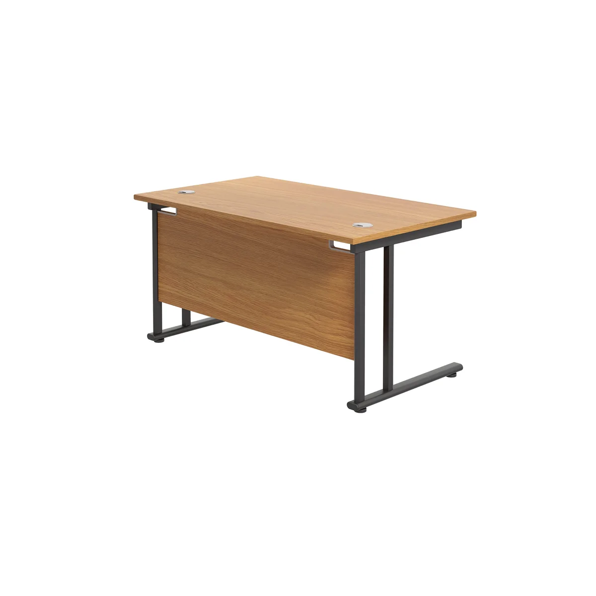 Jemini Rectangular Double Upright Cantilever Desk 1200x800x730mm Nova Oak/Black KF823056 - Image 3