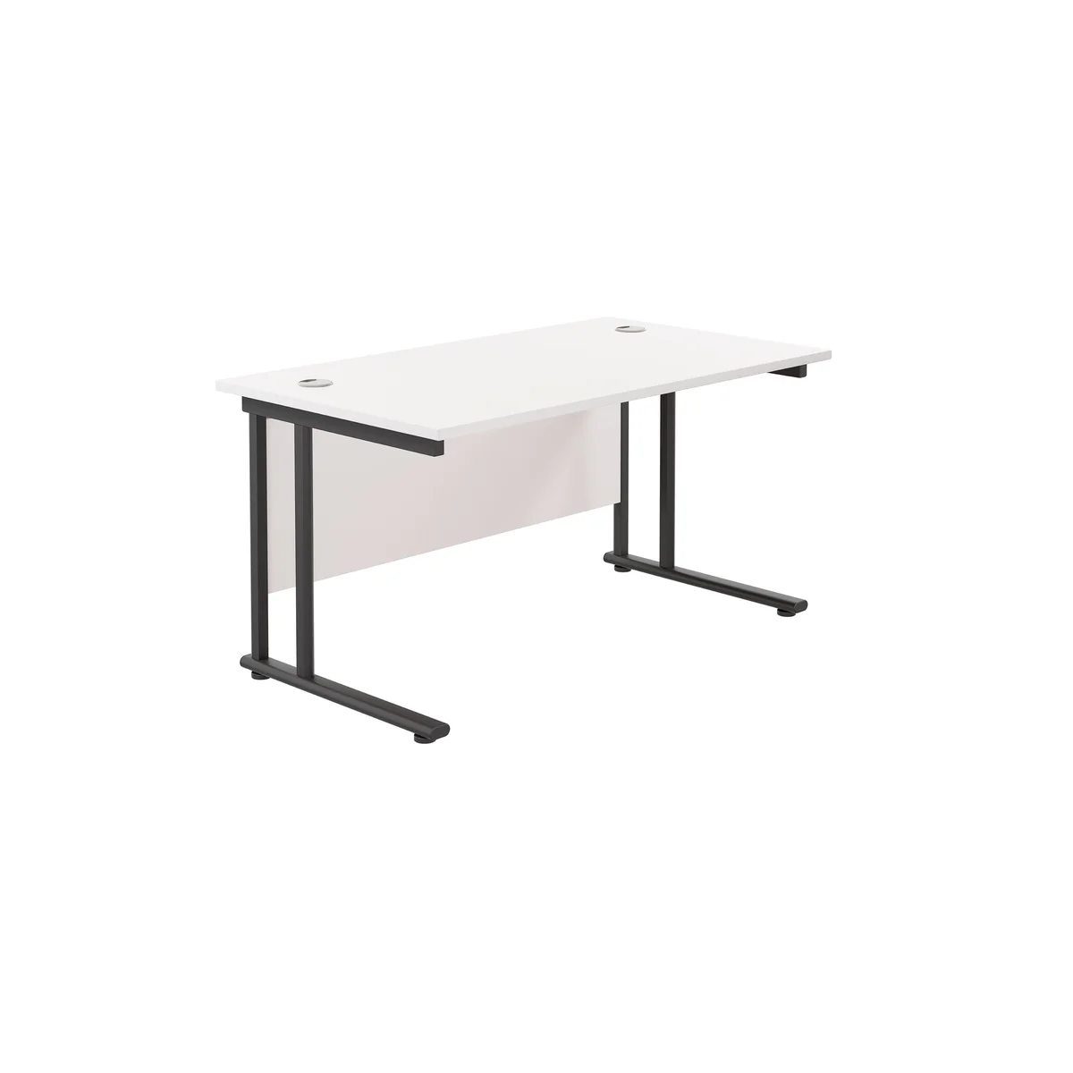 Jemini Rectangular Double Upright Cantilever Desk 1200x800x730mm White/Black KF823063 - Image 1