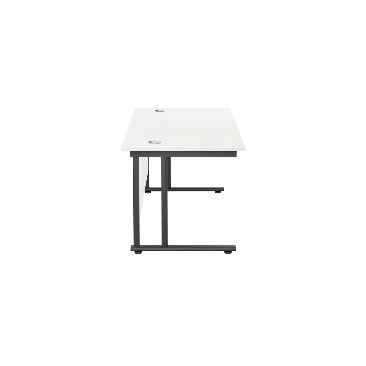 Jemini Rectangular Double Upright Cantilever Desk 1200x800x730mm White/Black KF823063 - Image 2