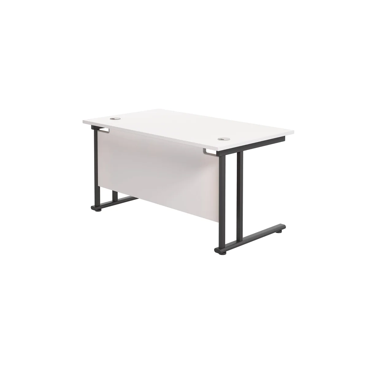 Jemini Rectangular Double Upright Cantilever Desk 1200x800x730mm White/Black KF823063 - Image 3