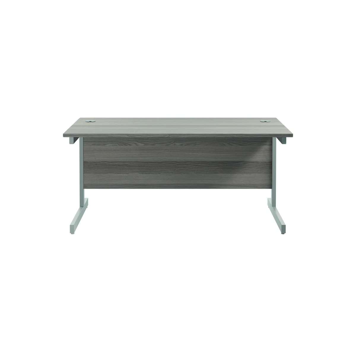 Jemini Single Upright Rectangular Desk 1600x800mm Grey Oak/Silver with 3 Drawer Pedestal KF823261 - Image 2