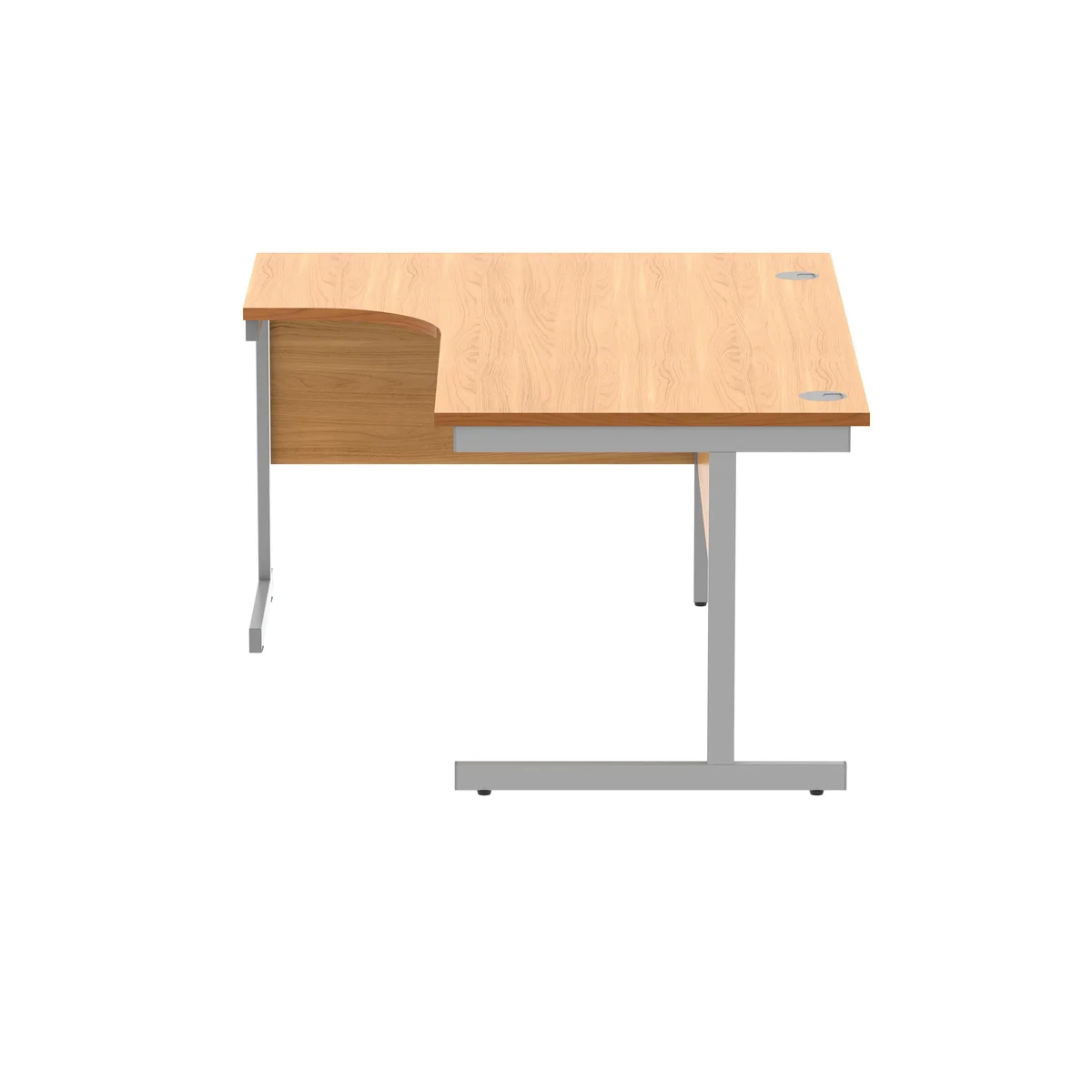 Astin Radial Left Hand SU Cantilever Desk 1600x1200x730mm Norwegian Beech/Silver KF824084 - Image 2