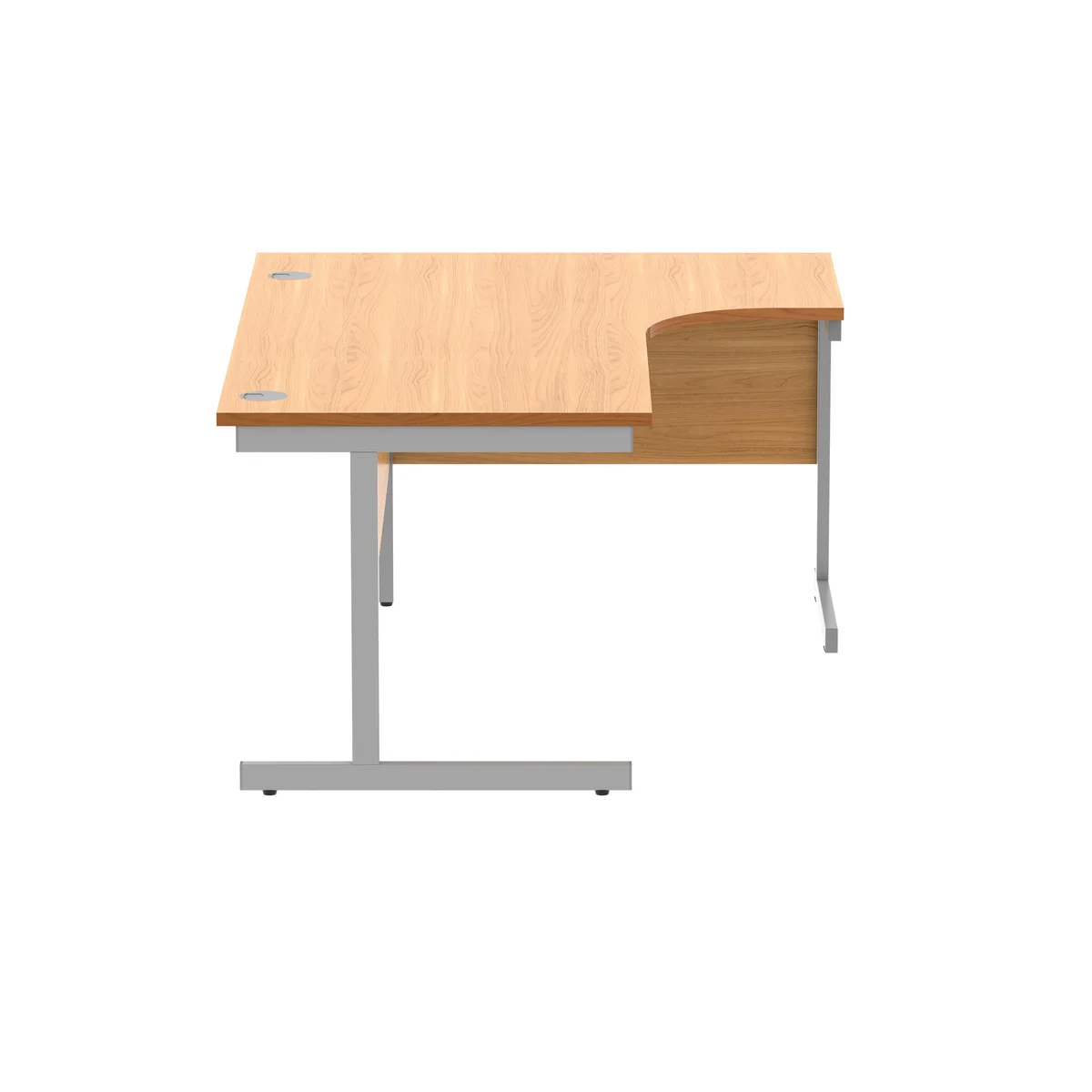 Astin Radial Right Hand SU Cantilever Desk 1600x1200x730mm Norwegian Beech/Silver KF824091 - Image 2