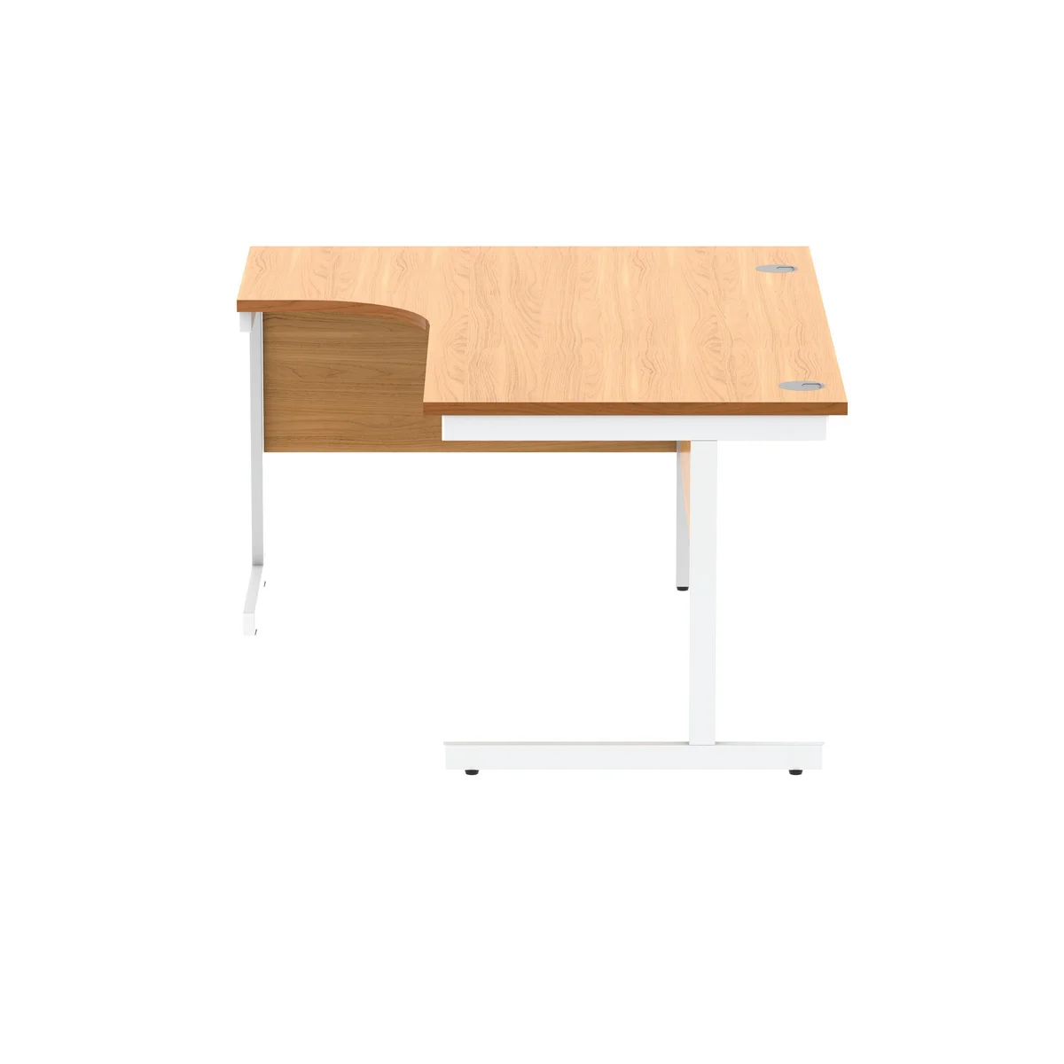 Astin Radial Left Hand SU Cantilever Desk 1600x1200x730mm Norwegian Beech/Arctic White KF824107 - Image 2