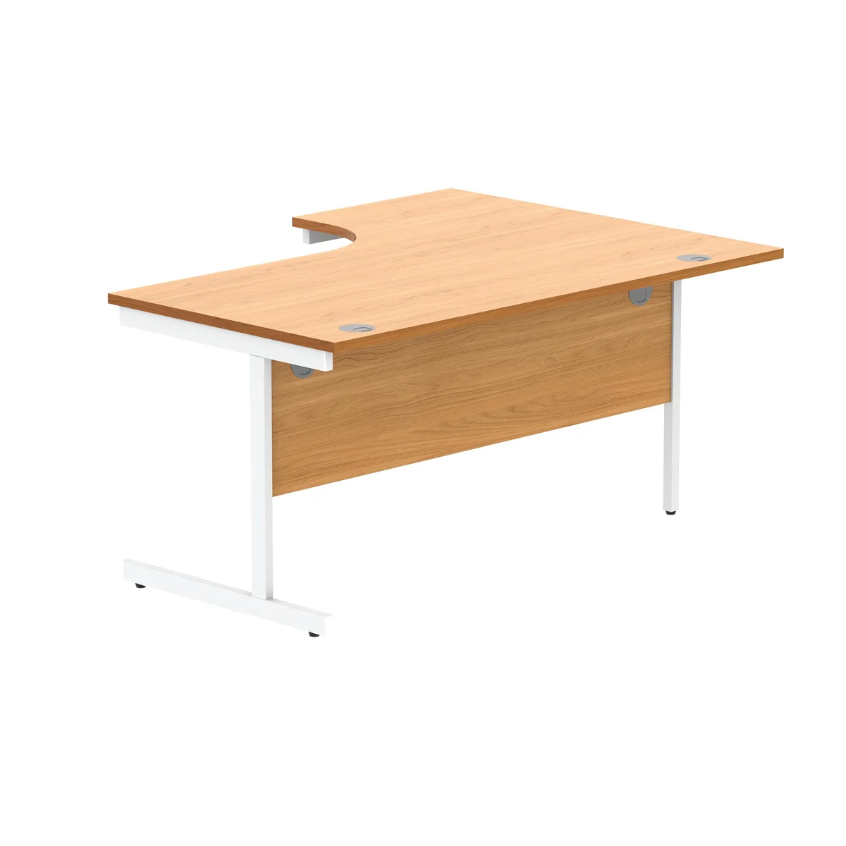 Astin Radial Left Hand SU Cantilever Desk 1600x1200x730mm Norwegian Beech/Arctic White KF824107 - Image 3