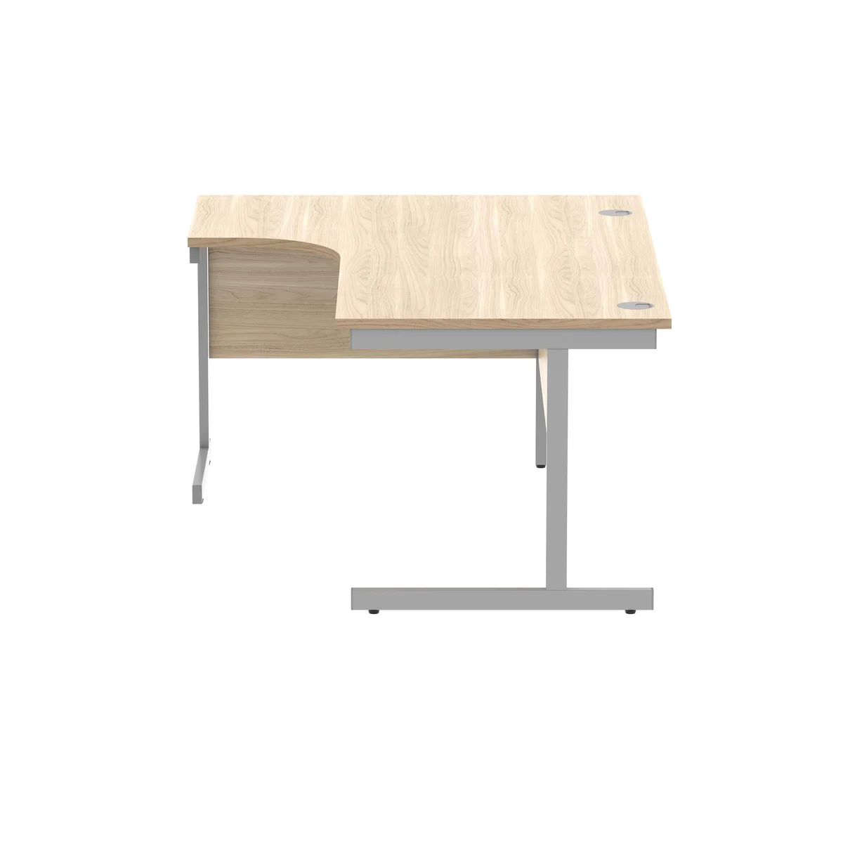 Astin Radial Left Hand SU Cantilever Desk 1600x1200x730mm Canadian Oak/Silver KF824121 - Image 2