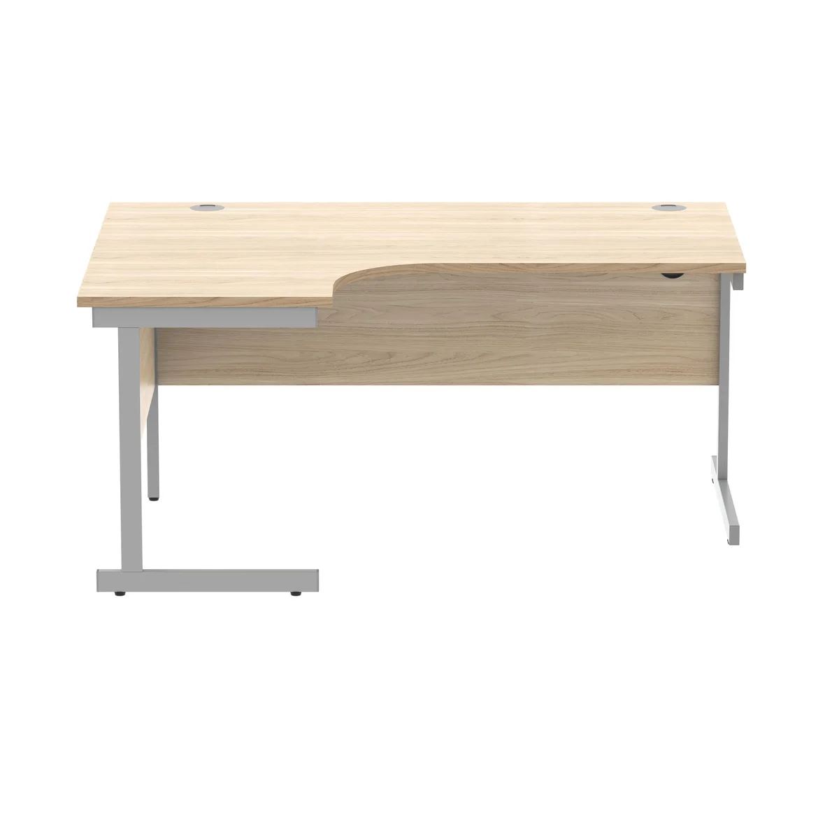 Astin Radial Left Hand SU Cantilever Desk 1600x1200x730mm Canadian Oak/Silver KF824121 - Image 3