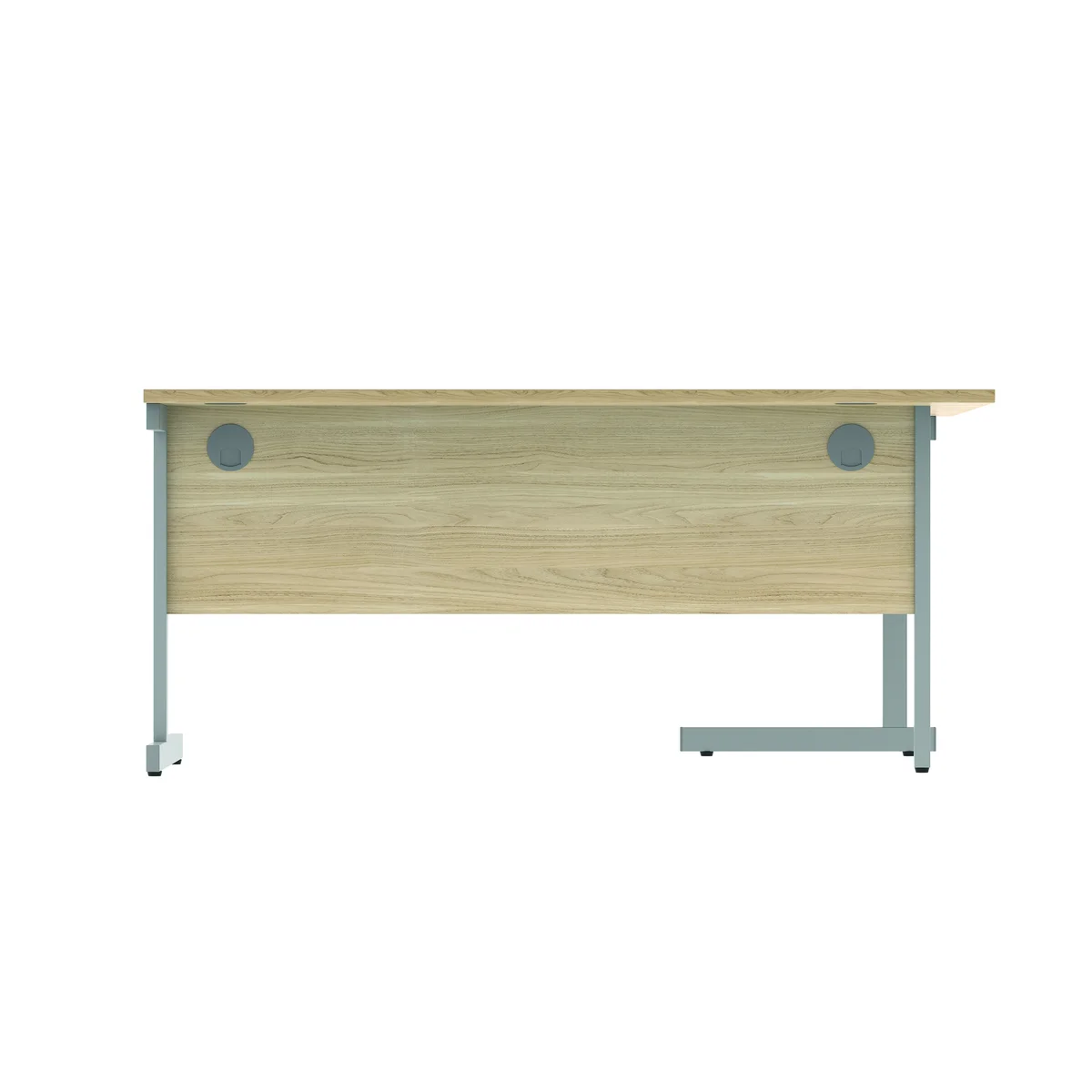 Astin Radial Left Hand SU Cantilever Desk 1600x1200x730mm Canadian Oak/Silver KF824121 - Image 4