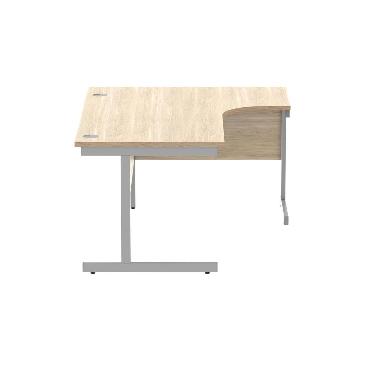 Astin Radial Right Hand SU Cantilever Desk 1600x1200x730mm Canadian Oak/Silver KF824138 - Image 2