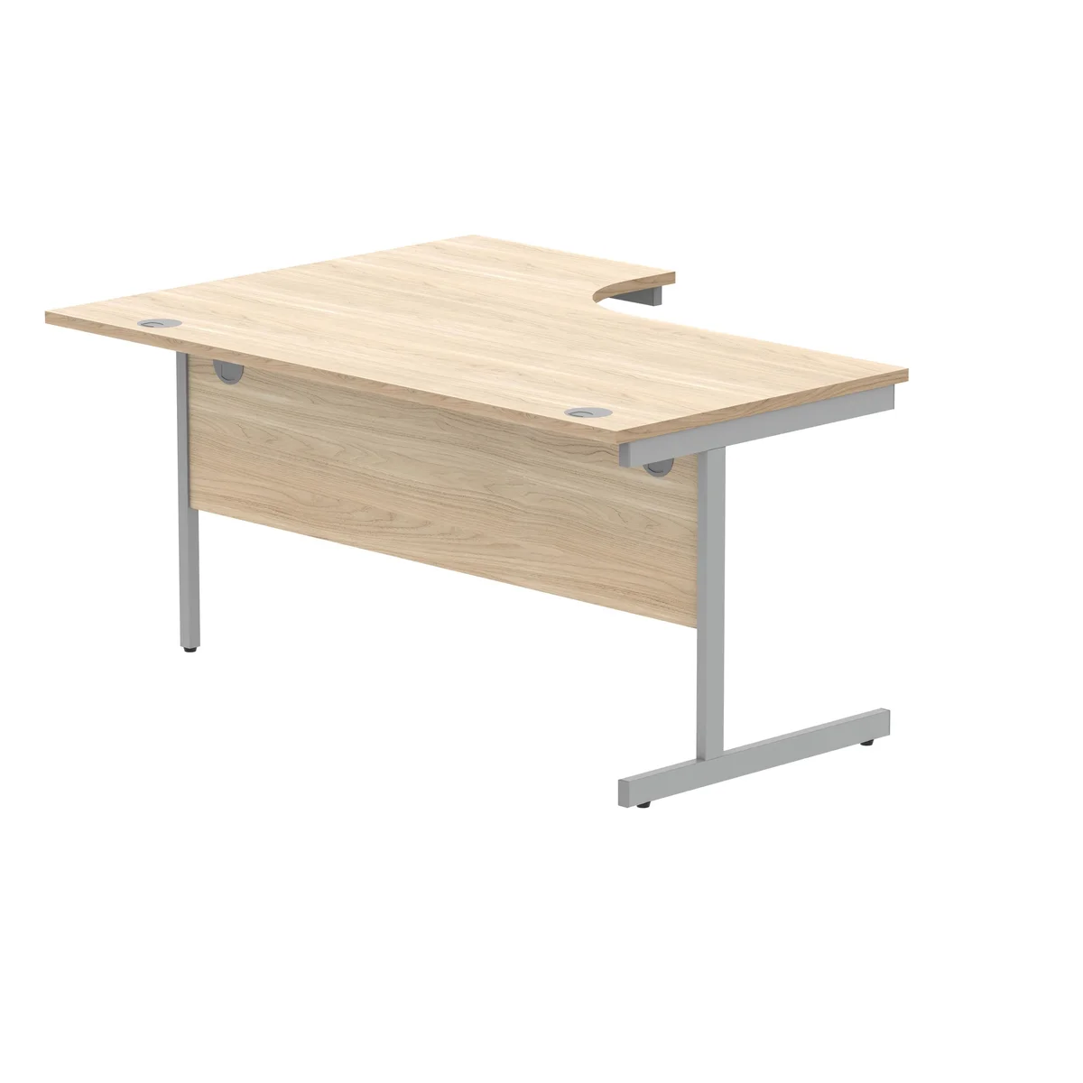 Astin Radial Right Hand SU Cantilever Desk 1600x1200x730mm Canadian Oak/Silver KF824138 - Image 3