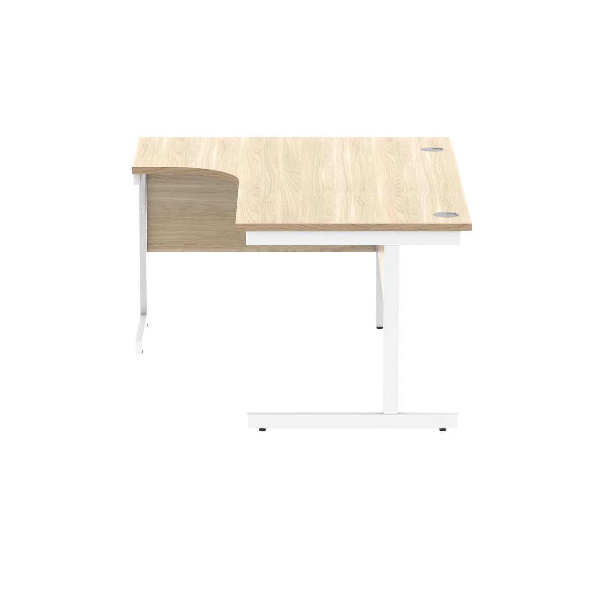 Astin Radial Left Hand SU Cantilever Desk 1600x1200x730mm Canadian Oak/Arctic White KF824145 - Image 2