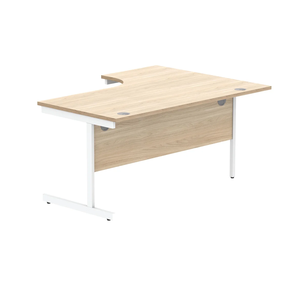 Astin Radial Left Hand SU Cantilever Desk 1600x1200x730mm Canadian Oak/Arctic White KF824145 - Image 3