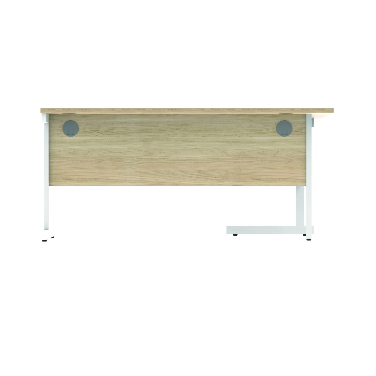Astin Radial Left Hand SU Cantilever Desk 1600x1200x730mm Canadian Oak/Arctic White KF824145 - Image 4