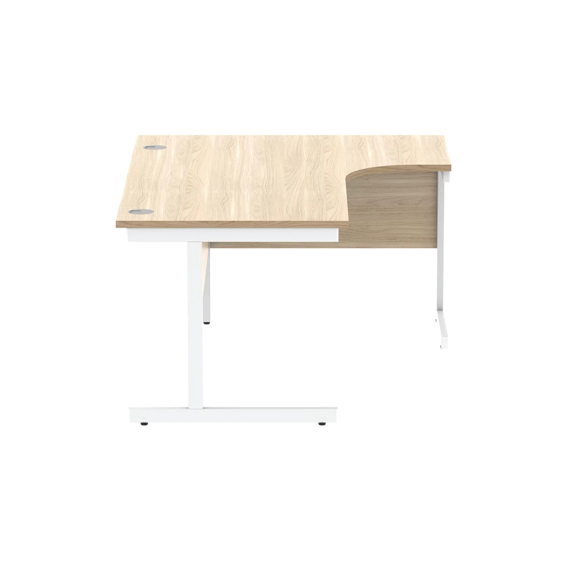 Astin Radial Right Hand SU Cantilever Desk 1600x1200x730mm Canadian Oak/Arctic White KF824152 - Image 2