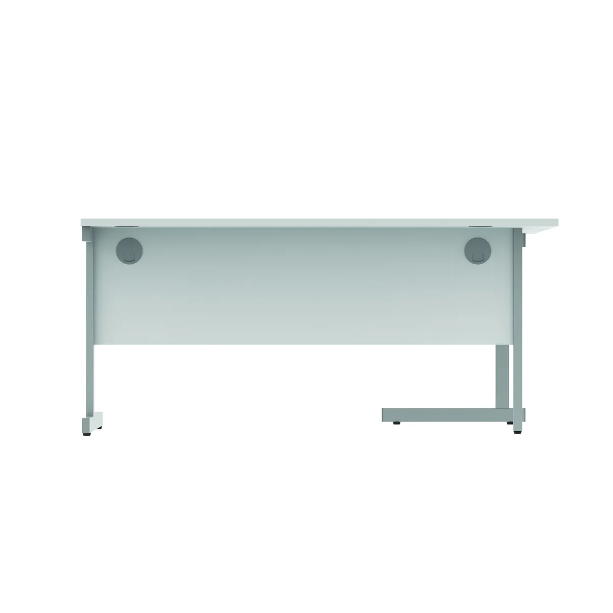Astin Radial Left Hand SU Cantilever Desk 1600x1200x730mm Arctic White/Silver KF824169 - Image 4