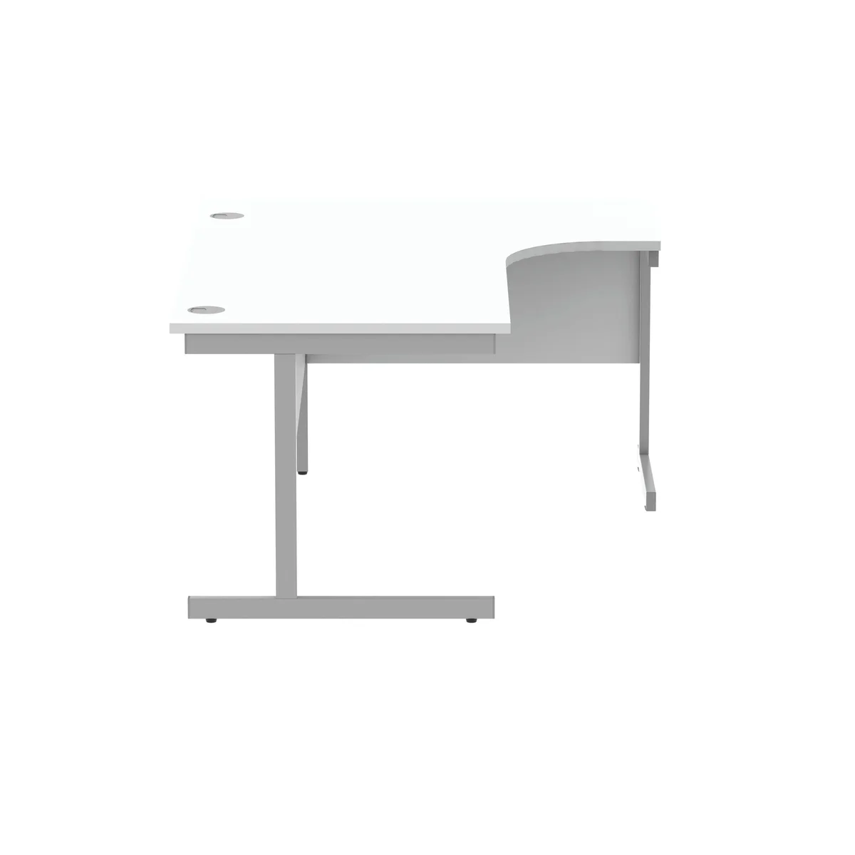 Astin Radial Right Hand SU Cantilever Desk 1600x1200x730mm Arctic White/Silver KF824176 - Image 2