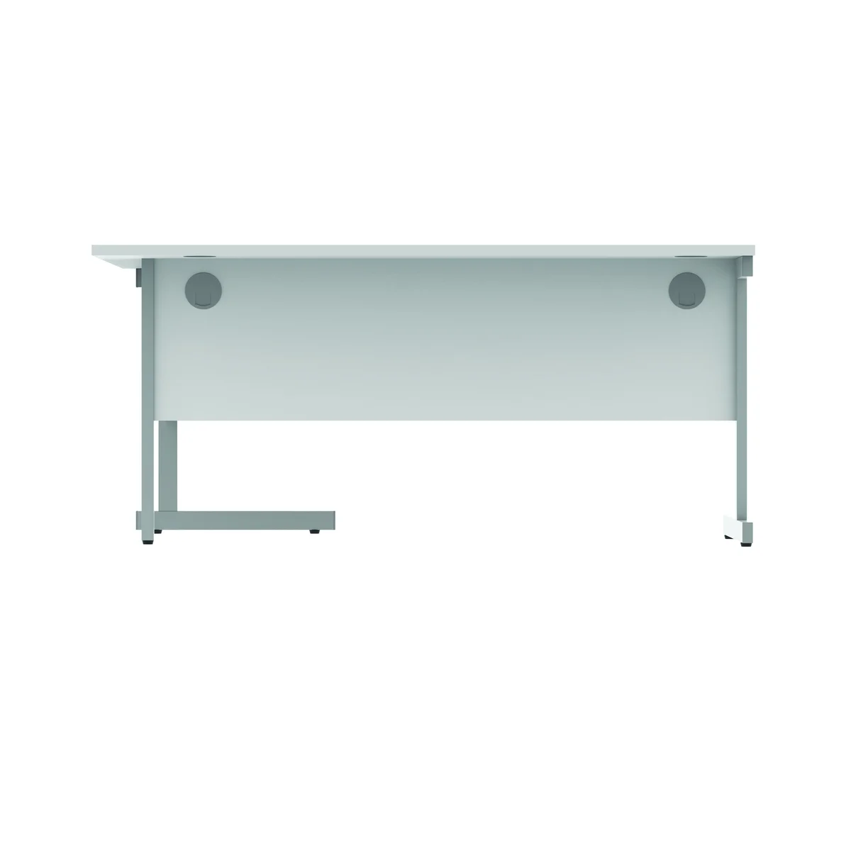 Astin Radial Right Hand SU Cantilever Desk 1600x1200x730mm Arctic White/Silver KF824176 - Image 4