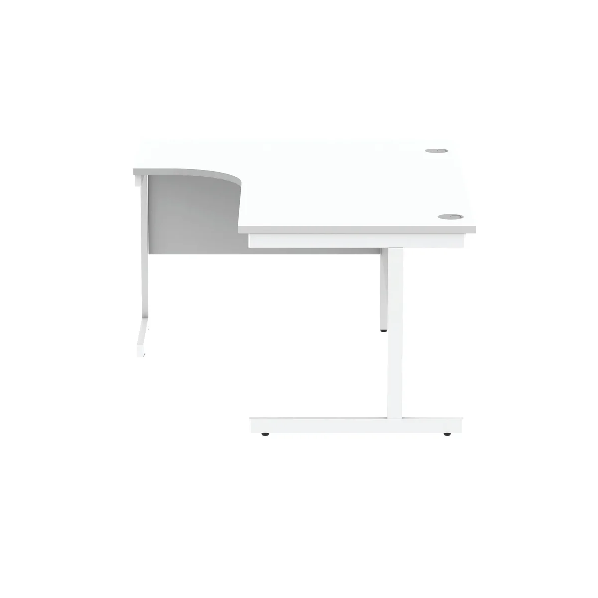 Astin Radial Left Hand SU Cantilever Desk 1600x1200x730mm Arctic White/Arctic White KF824183 - Image 2