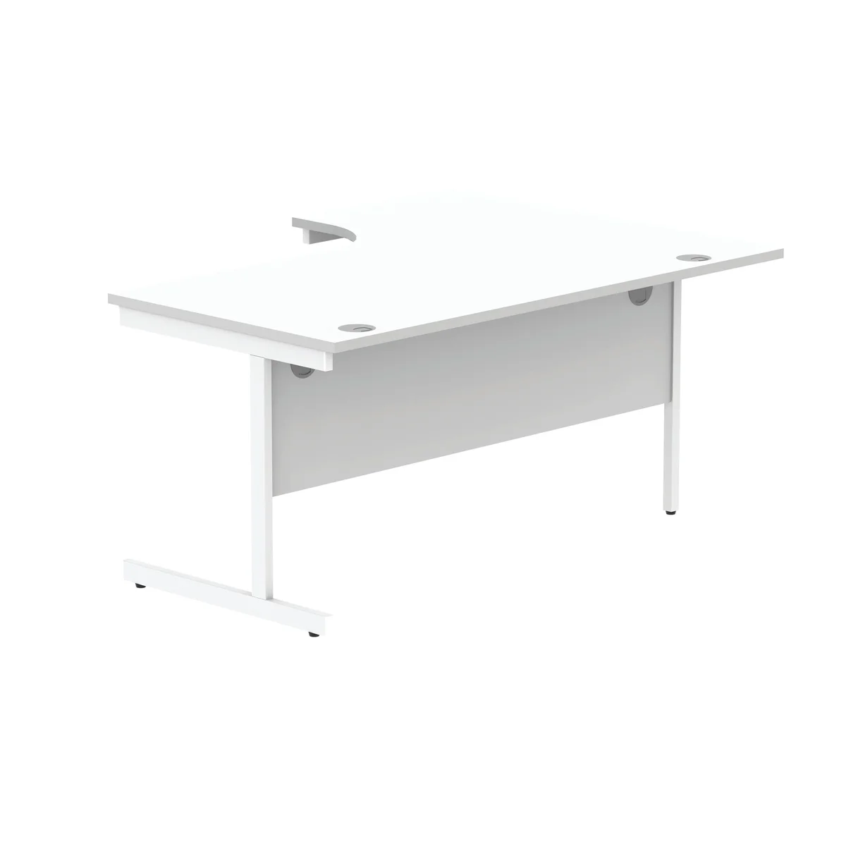 Astin Radial Left Hand SU Cantilever Desk 1600x1200x730mm Arctic White/Arctic White KF824183 - Image 3
