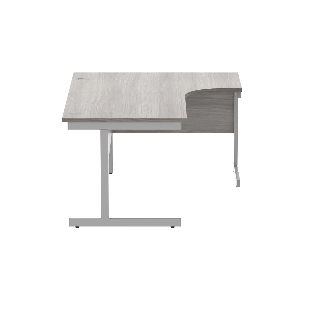 Astin Radial Right Hand SU Cantilever Desk 1600x1200x730mm Alaskan Grey Oak/Silver KF824213 - Image 2