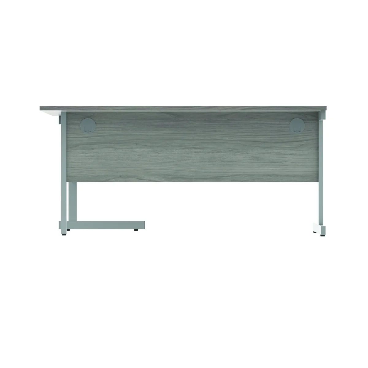 Astin Radial Right Hand SU Cantilever Desk 1600x1200x730mm Alaskan Grey Oak/Silver KF824213 - Image 4