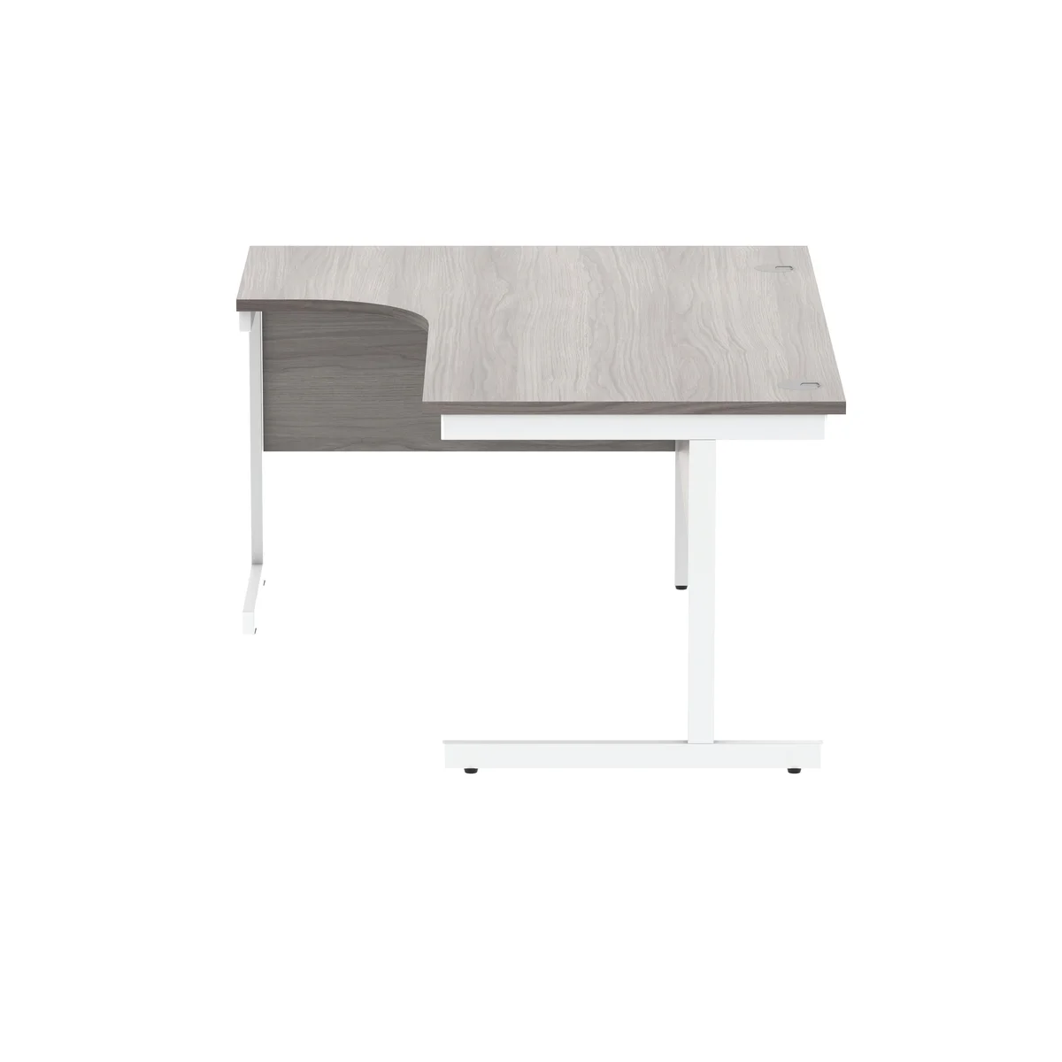 Astin Radial Left Hand SU Cantilever Desk 1600x1200x730mm Alaskan Grey Oak/Arctic White KF824220 - Image 2