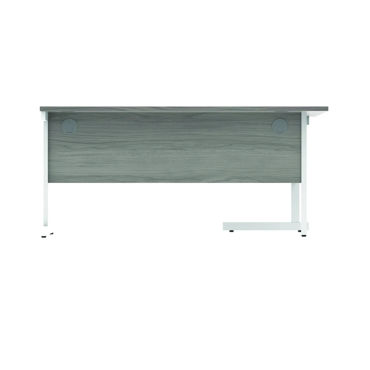Astin Radial Left Hand SU Cantilever Desk 1600x1200x730mm Alaskan Grey Oak/Arctic White KF824220 - Image 4