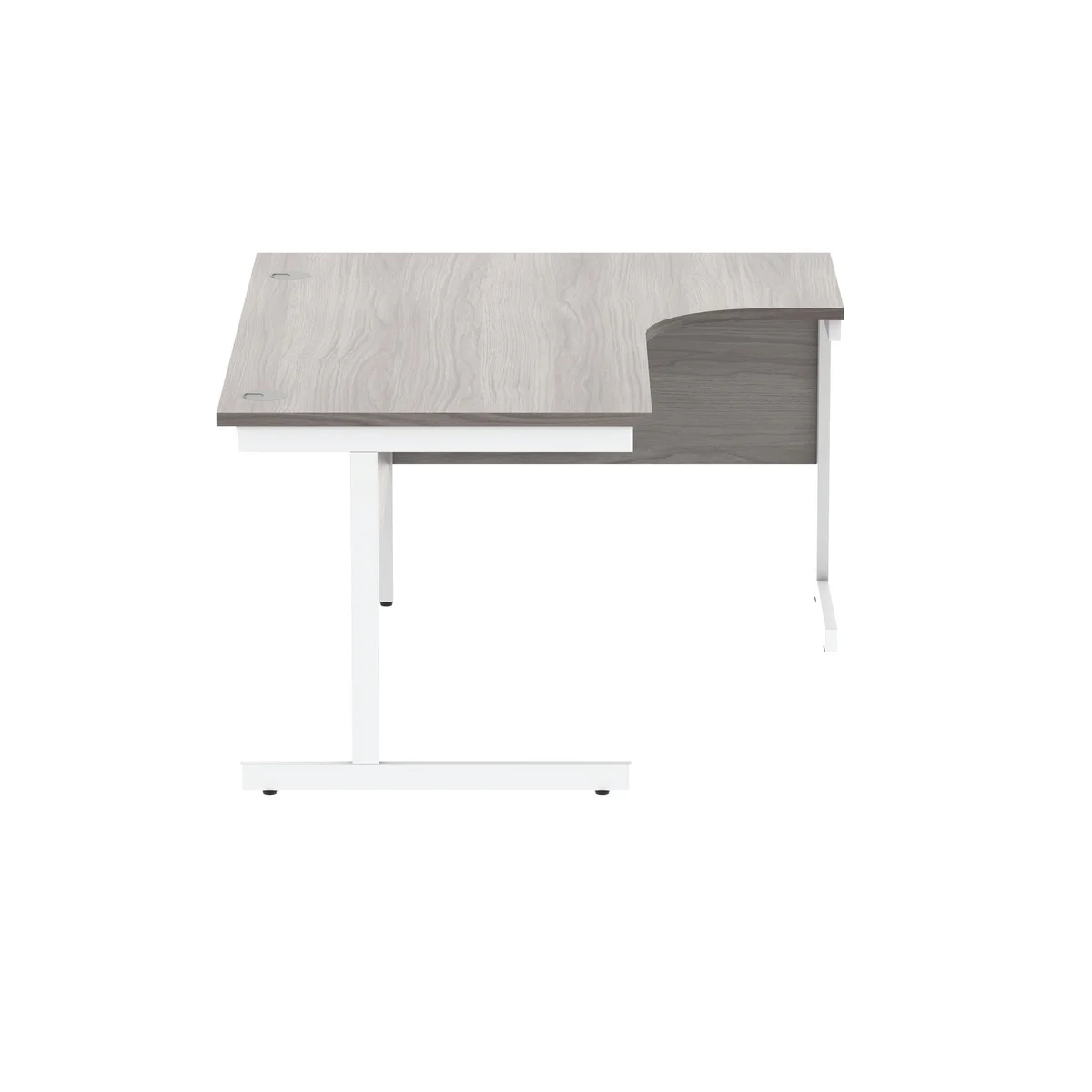 Astin Radial Right Hand SU Cantilever Desk 1600x1200x730mm Alaskan Grey Oak/Arctic White KF824237 - Image 2