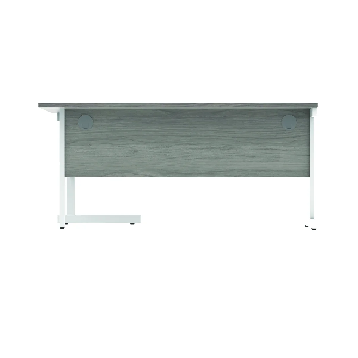 Astin Radial Right Hand SU Cantilever Desk 1600x1200x730mm Alaskan Grey Oak/Arctic White KF824237 - Image 4