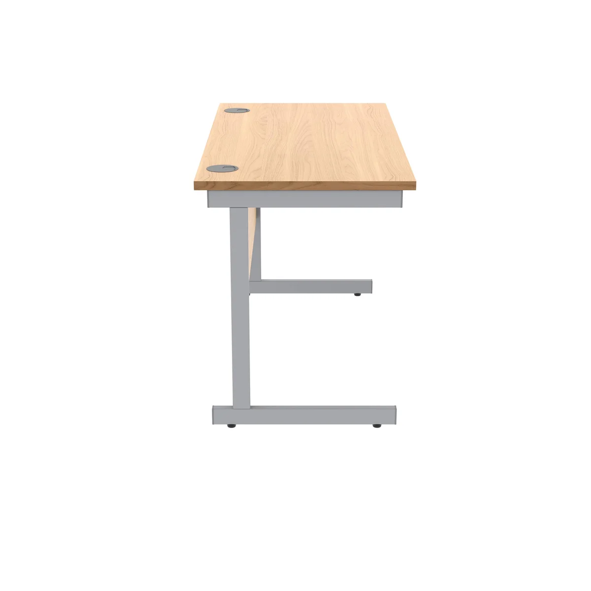 Astin Rectangular Single Upright Cantilever Desk 1200x600x730mm Norwegian Beech/Silver KF824244 - Image 2