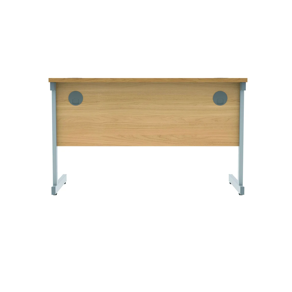 Astin Rectangular Single Upright Cantilever Desk 1200x600x730mm Norwegian Beech/Silver KF824244 - Image 4