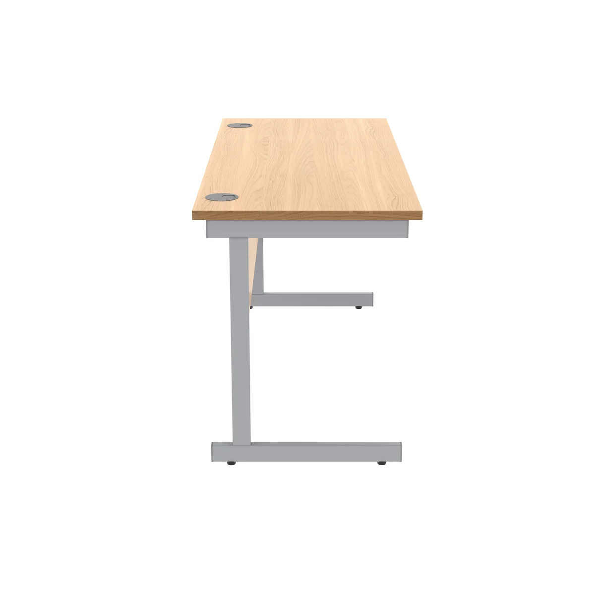 Astin Rectangular Single Upright Cantilever Desk 1400x600x730mm Norwegian Beech/Silver KF824251 - Image 2