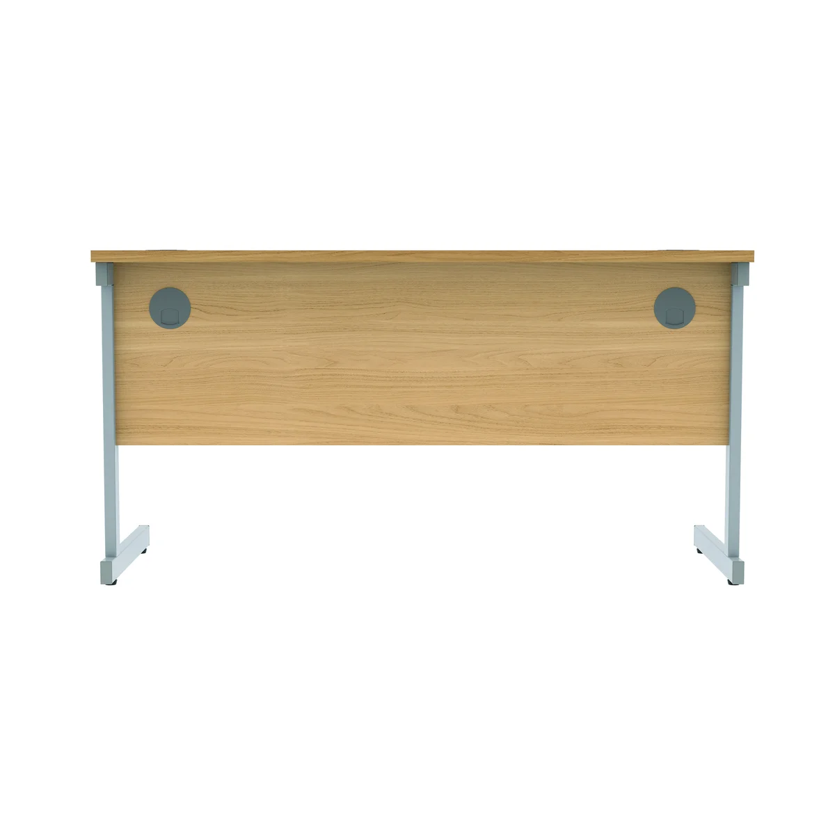Astin Rectangular Single Upright Cantilever Desk 1400x600x730mm Norwegian Beech/Silver KF824251 - Image 4