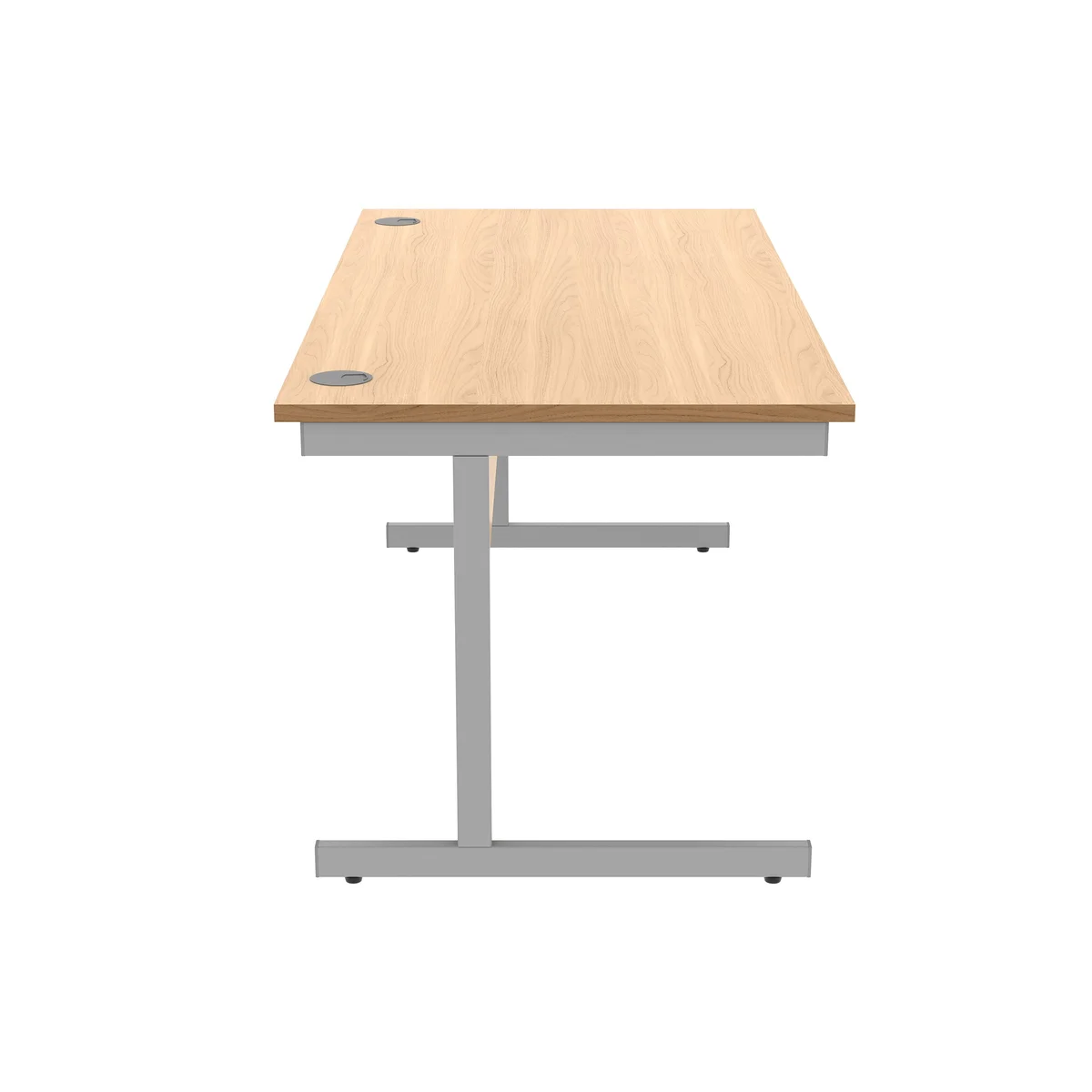 Astin Rectangular Single Upright Cantilever Desk 1600x800x730mm Norwegian Beech/Silver KF824299 - Image 2
