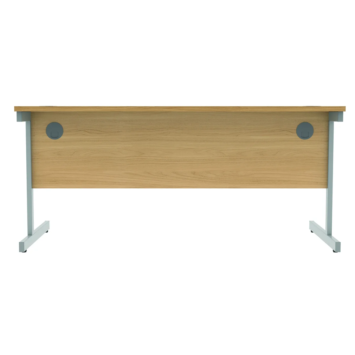 Astin Rectangular Single Upright Cantilever Desk 1600x800x730mm Norwegian Beech/Silver KF824299 - Image 4