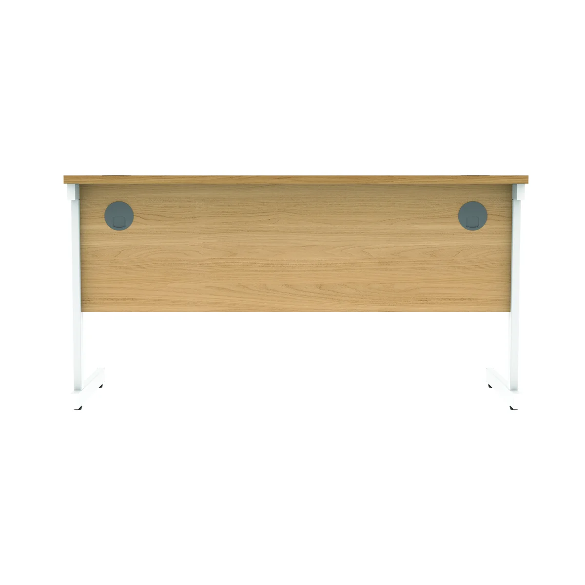 Astin Rectangular Single Upright Cantilever Desk 1400x600x730 Norwegian Beech/Arctic White KF824312 - Image 4