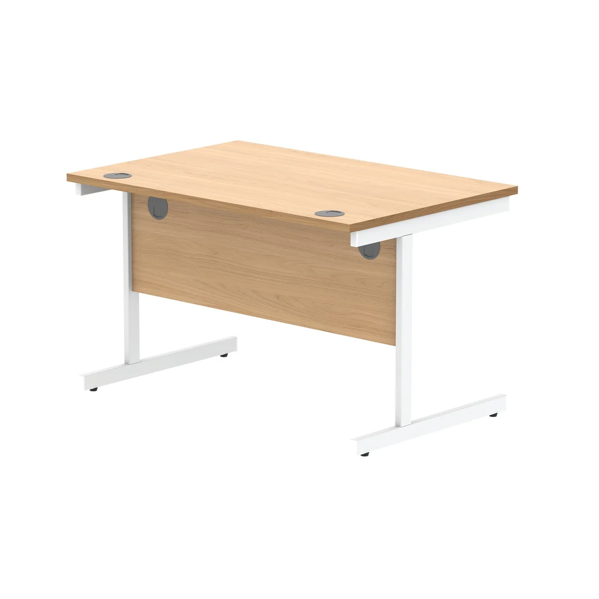 Astin Rectangular Single Upright Cantilever Desk 1200x800x730 Norwegian Beech/Arctic White KF824336 - Image 3
