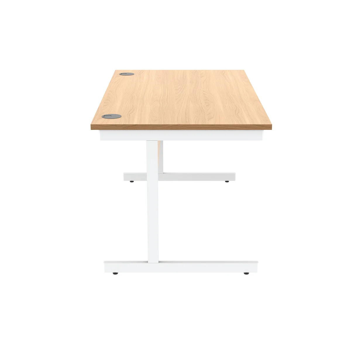 Astin Rectangular Single Upright Cantilever Desk 1400x800x730 Norwegian Beech/Arctic White KF824343 - Image 2