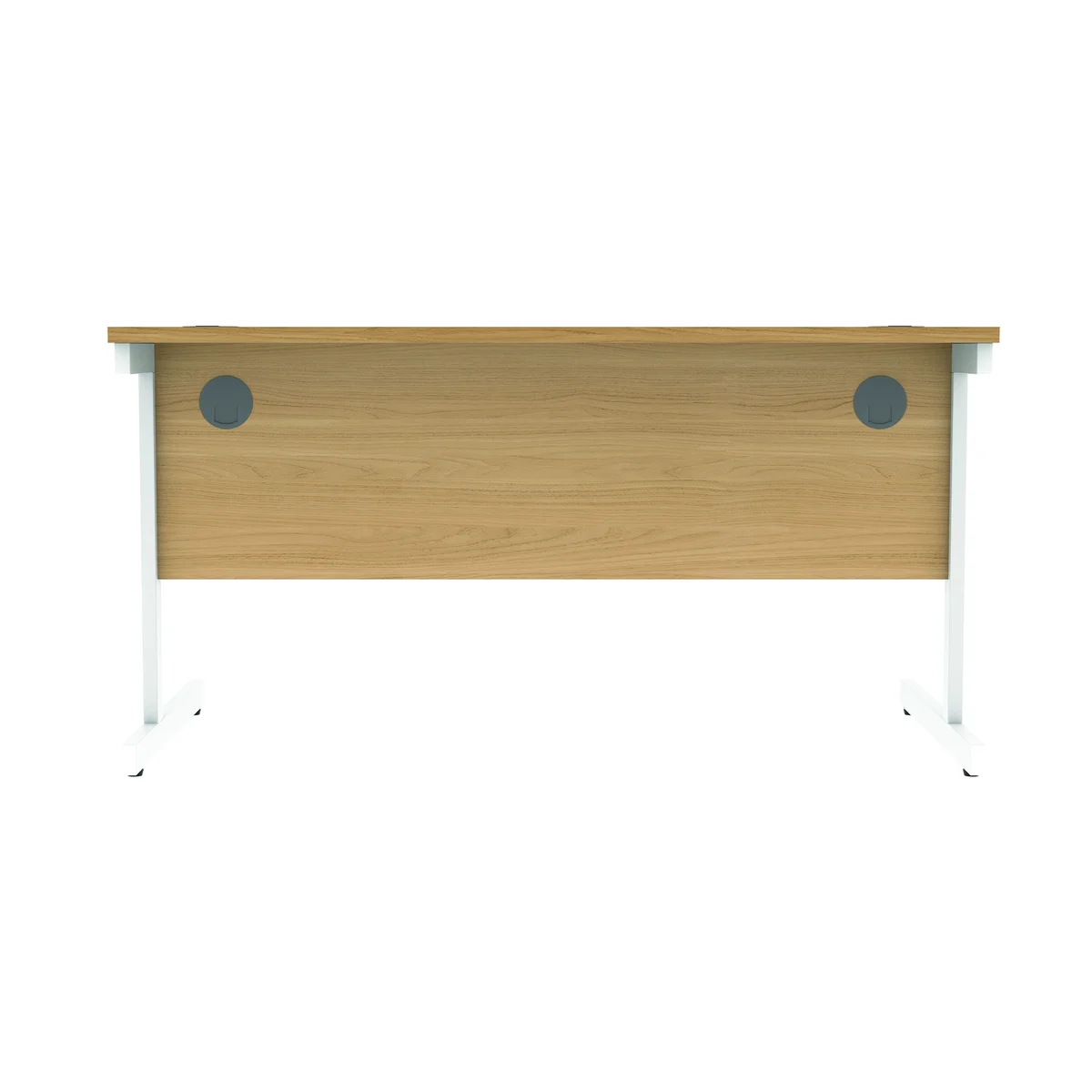 Astin Rectangular Single Upright Cantilever Desk 1400x800x730 Norwegian Beech/Arctic White KF824343 - Image 4