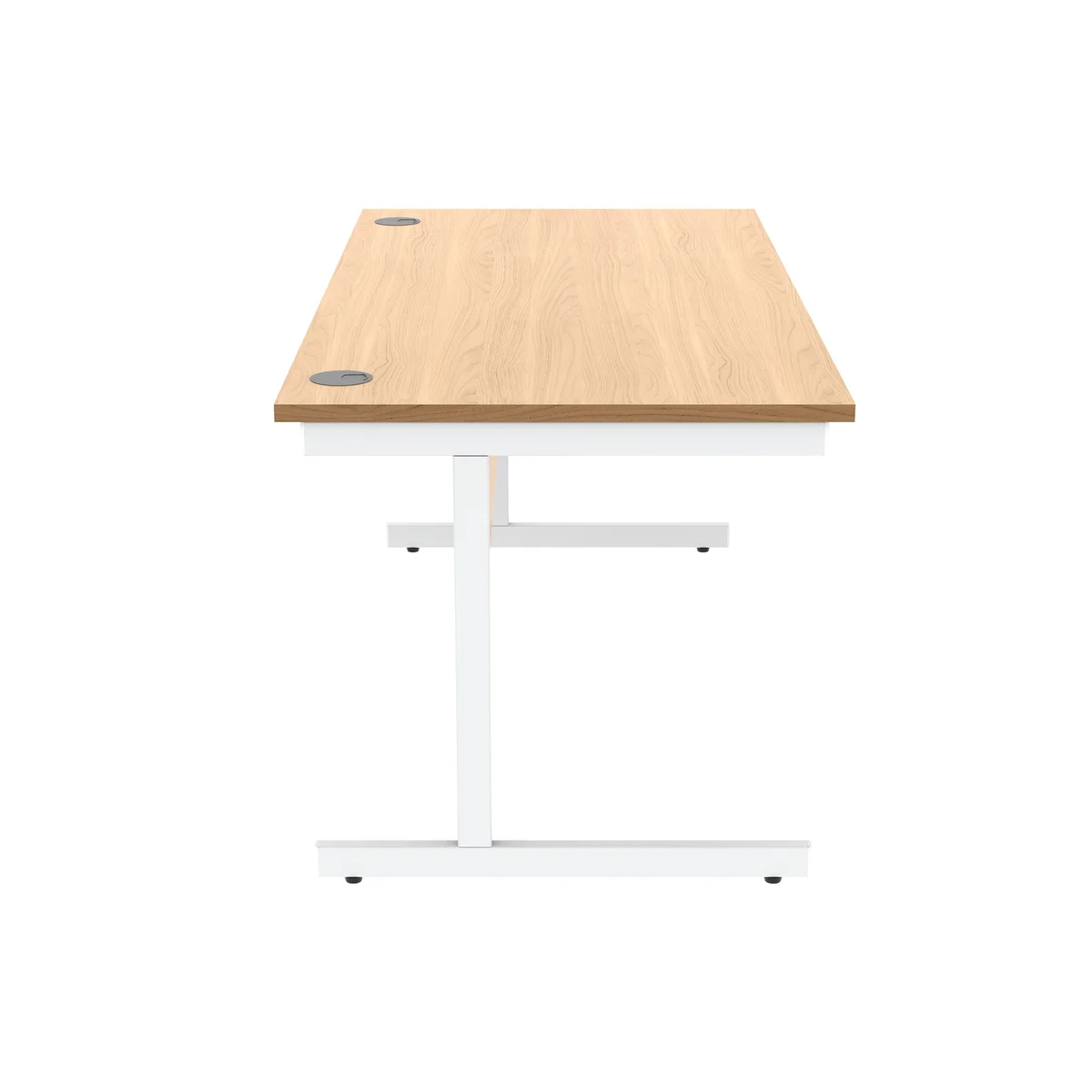 Astin Rectangular Single Upright Cantilever Desk 1600x800x730 Norwegian Beech/Arctic White KF824350 - Image 2