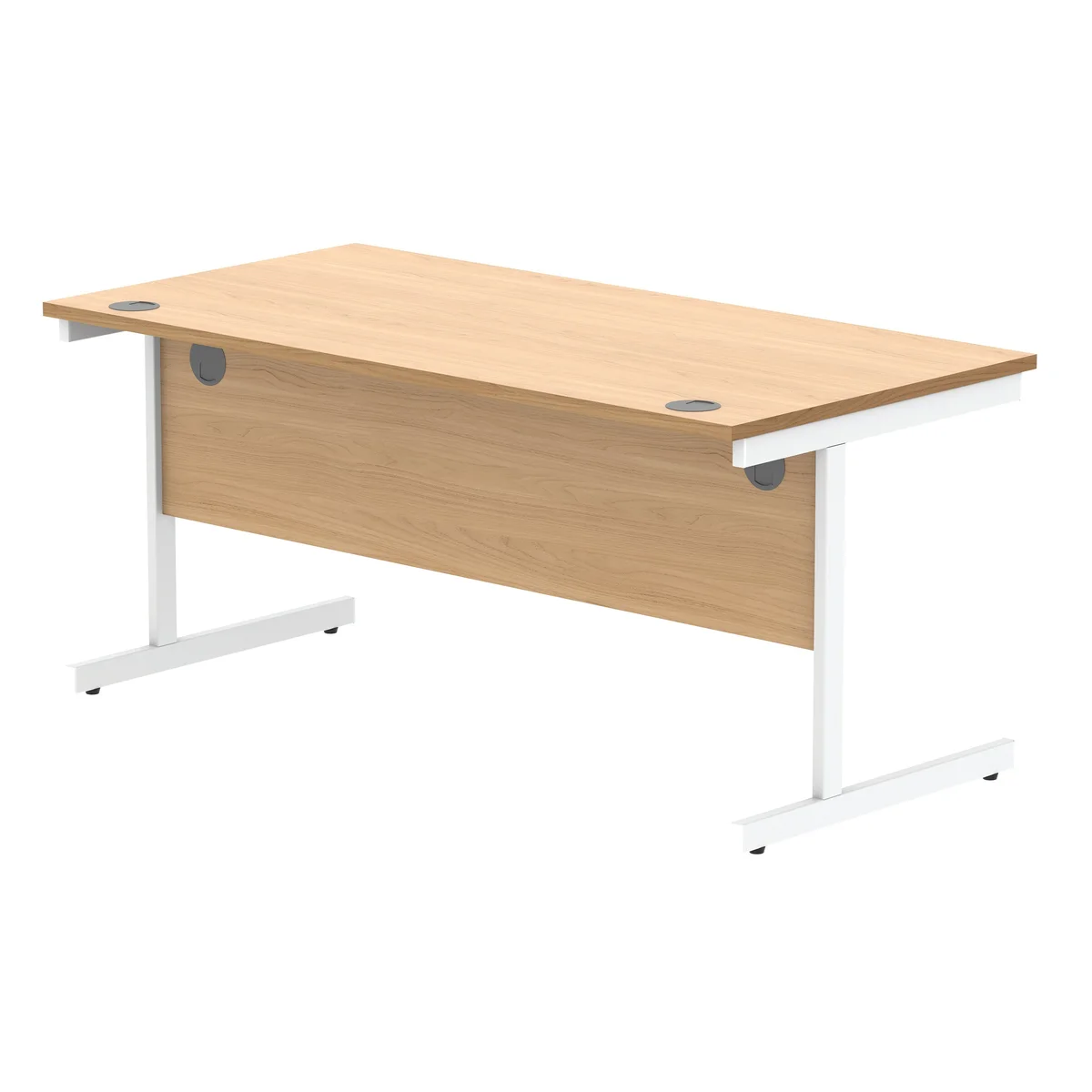 Astin Rectangular Single Upright Cantilever Desk 1600x800x730 Norwegian Beech/Arctic White KF824350 - Image 3