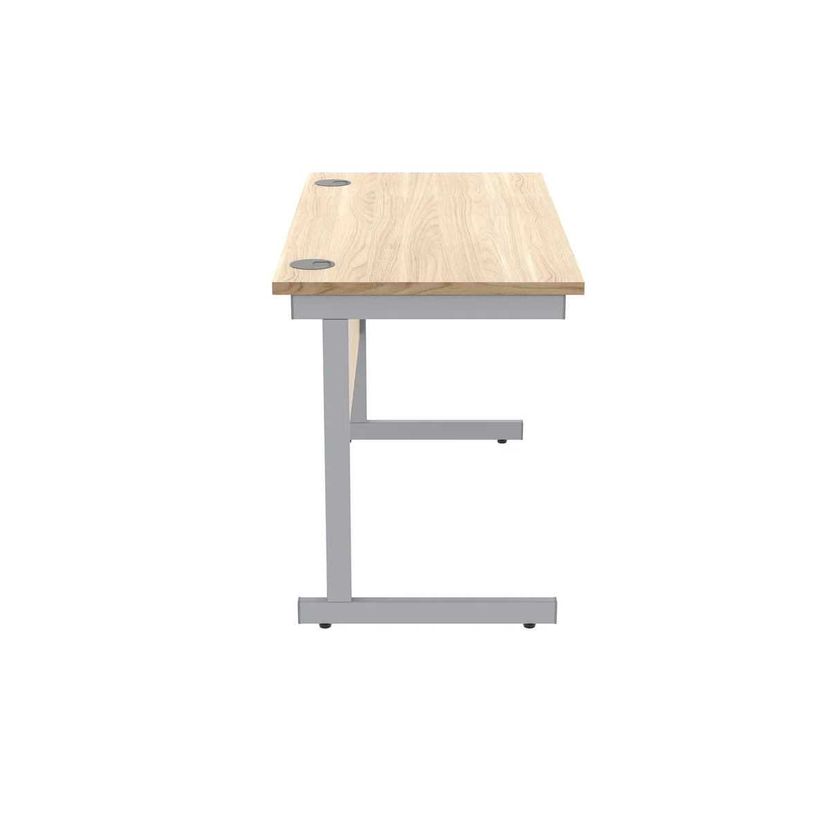 Astin Rectangular Single Upright Cantilever Desk 1200x600x730mm Canadian Oak/Silver KF824367 - Image 2