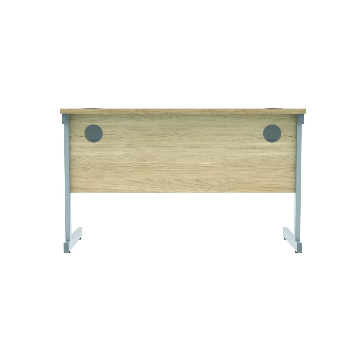 Astin Rectangular Single Upright Cantilever Desk 1200x600x730mm Canadian Oak/Silver KF824367 - Image 4