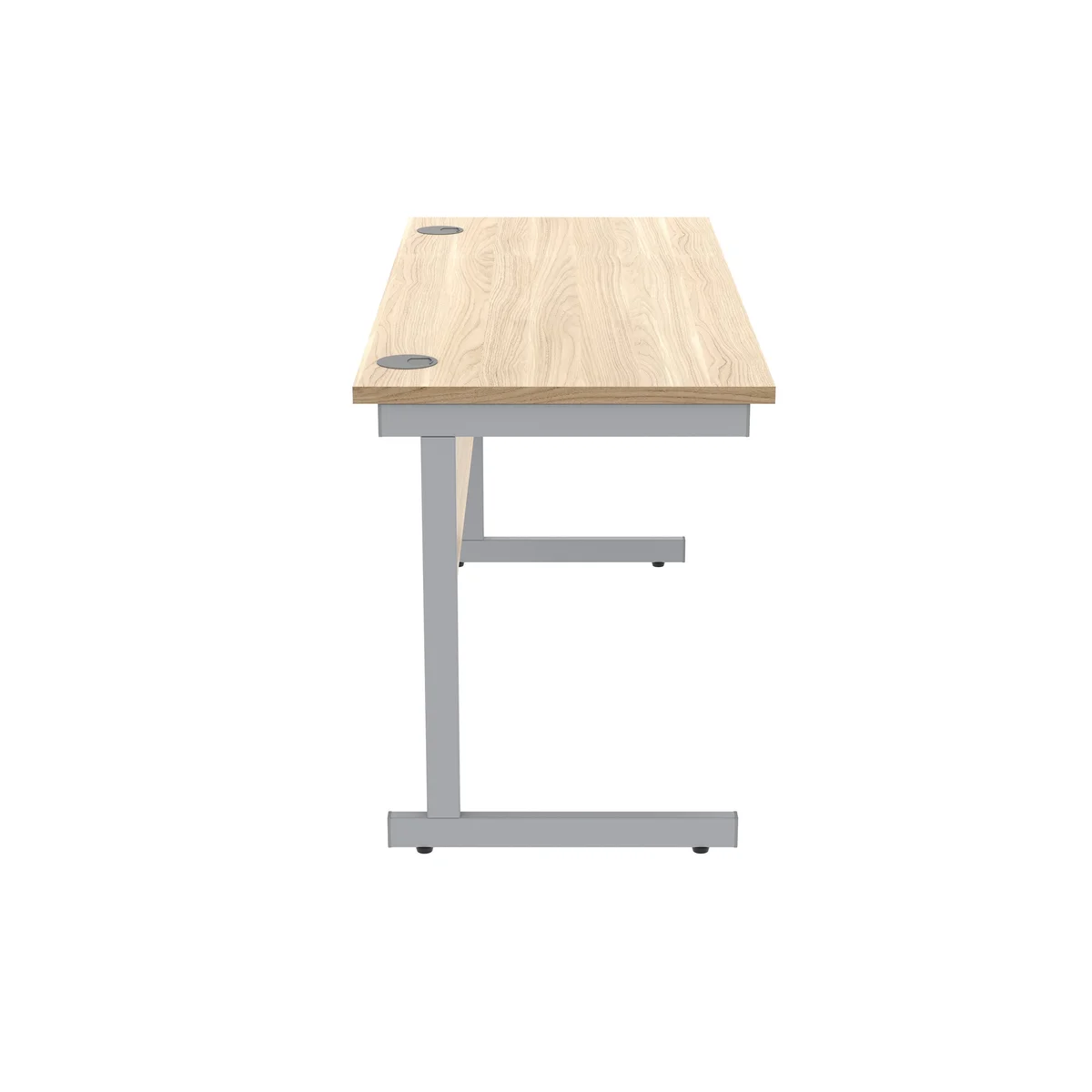 Astin Rectangular Single Upright Cantilever Desk 1400x600x730mm Canadian Oak/Silver KF824374 - Image 2