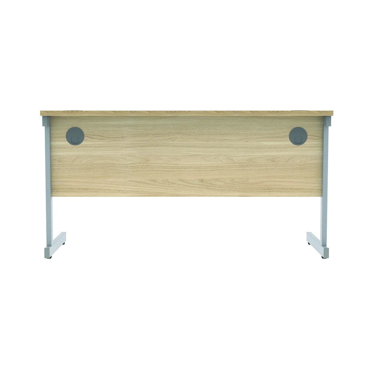 Astin Rectangular Single Upright Cantilever Desk 1400x600x730mm Canadian Oak/Silver KF824374 - Image 4